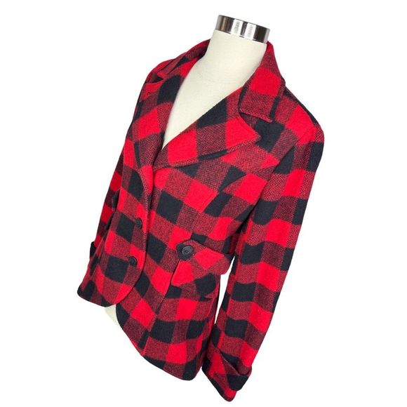 Aqua x Bloomingdale’s Buffalo Plaid Riding Jacket - Size Medium - Picture 3 of 7